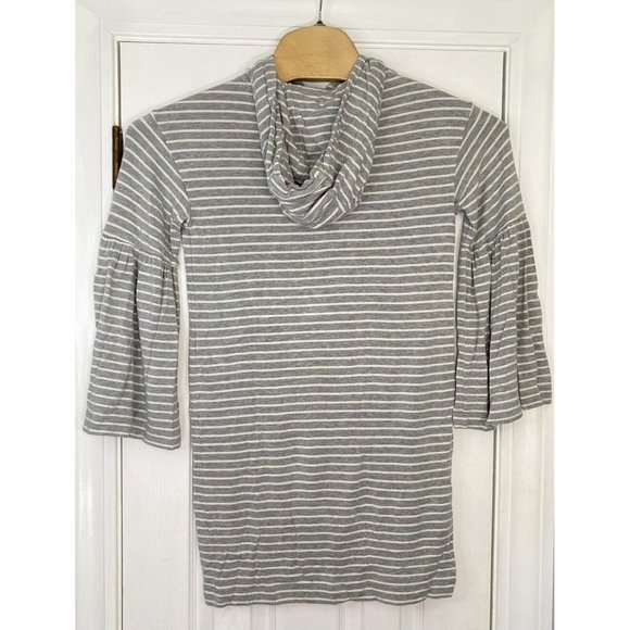 Lou &‎ Grey Women’s Hooded Bell Sleeve Dress Grey White Stripes Small - Picture 6 of 7